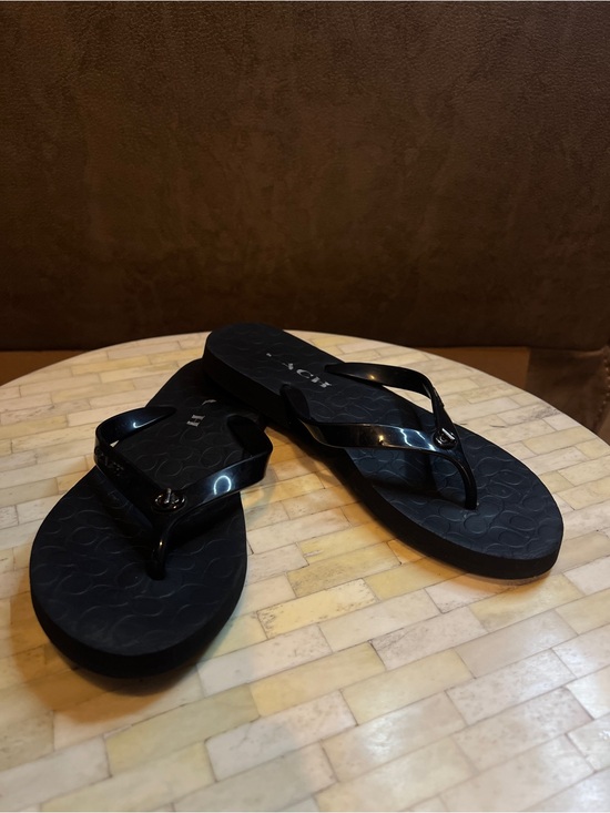 Coach Shoes - Coach Black Women's Flip Flop Sandals - Classic Gloss Strap